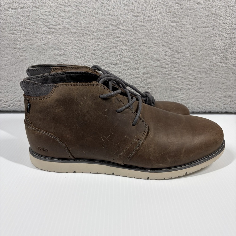 TOMS Leather Chukka Boots Brown Mens 11 Ankle Comfort Casual Work Preppy Outdoor